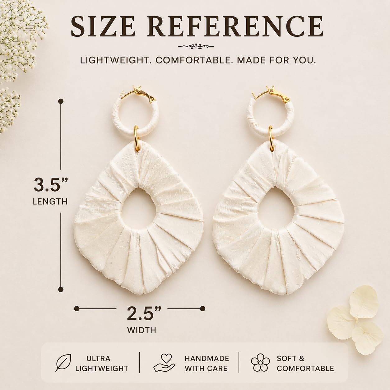 Detalle 2 de LUNÉA Dangle Earrings, Silk-Wrapped