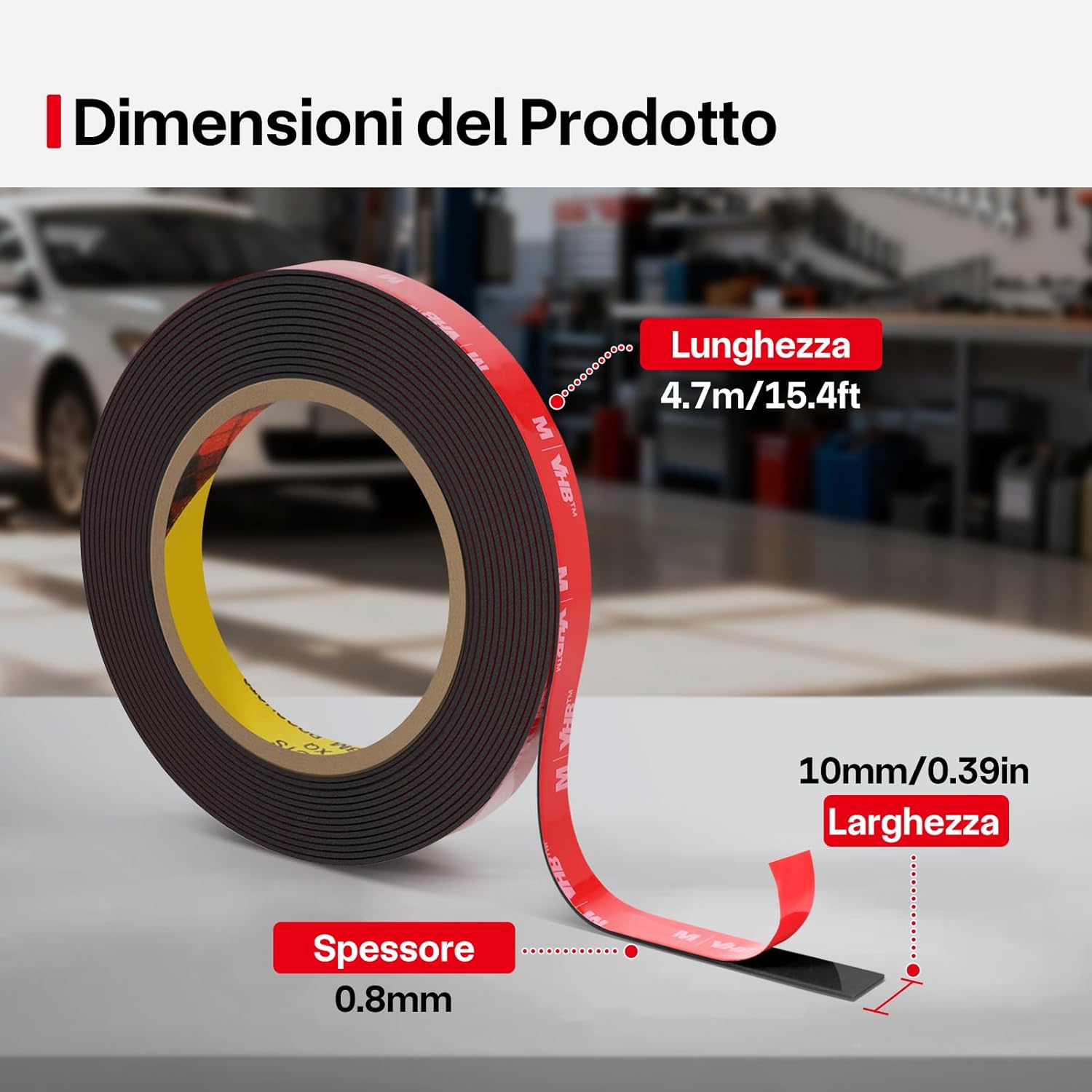 Thumbnail 1 de FIXCHORD 3M Nastro biadesivo extra forte per strisce LED, nero