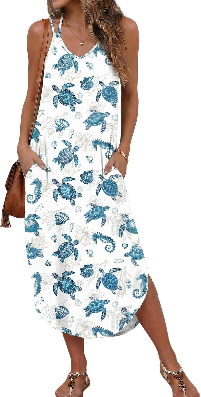 Detalle de Ekouaer Beach Cover-Up Dress with Pockets