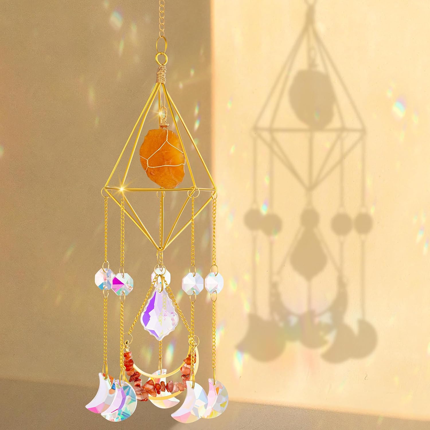 Detalle 2 de AWARDSEN Garden Sun Catchers Carnelian Natural Rainbow Prism