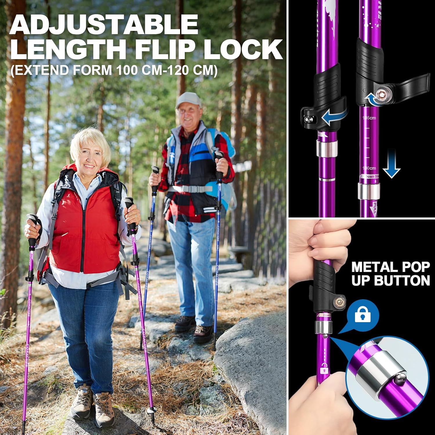 Thumbnail 3 de COVACURE Walking Poles 2 Pack 120 cm