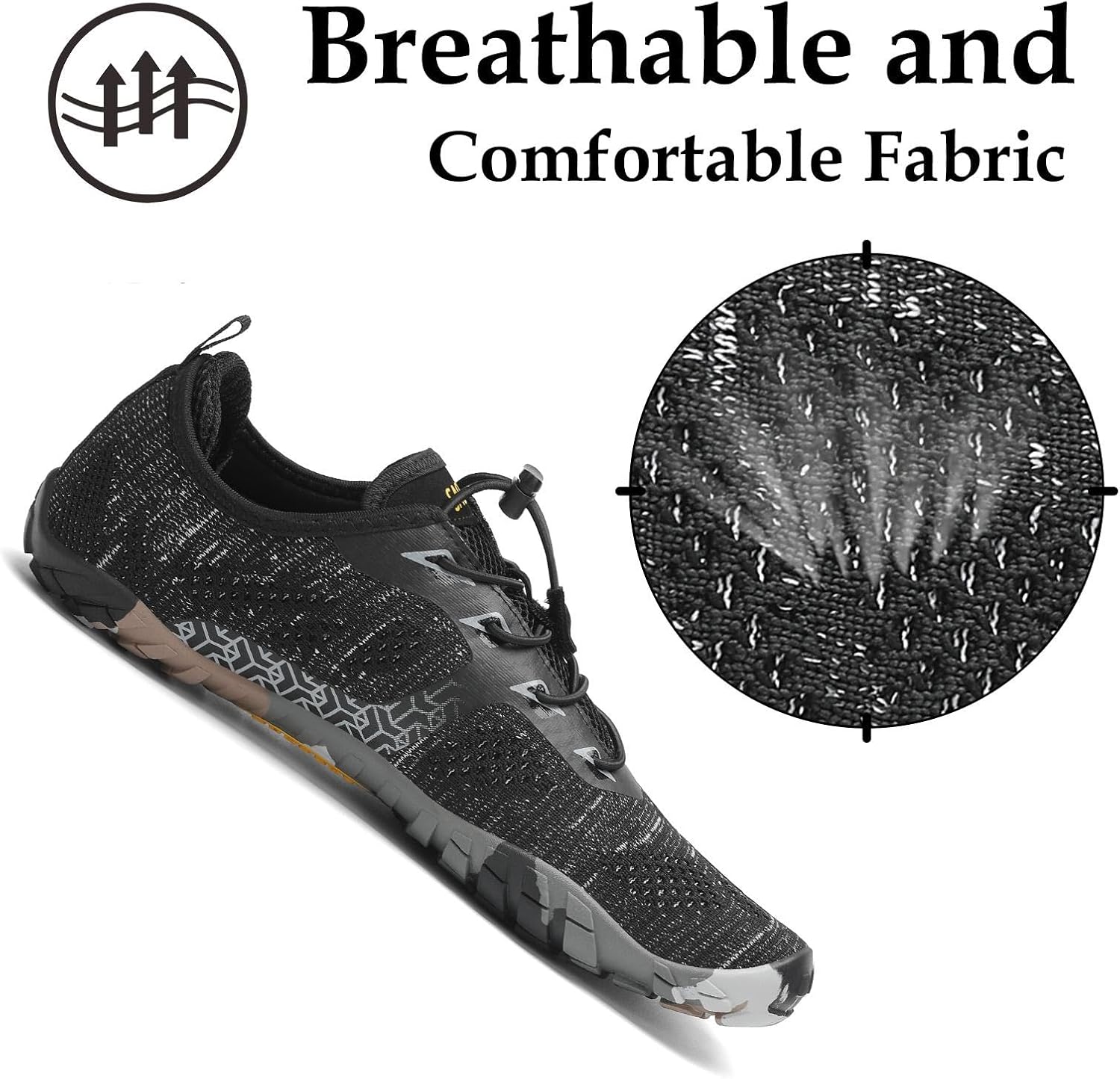 Detalle de SAGUARO Barfußschuhe Unisex – Breite Zehenbox, Zero-Drop, rutschfest und atmungsaktiv