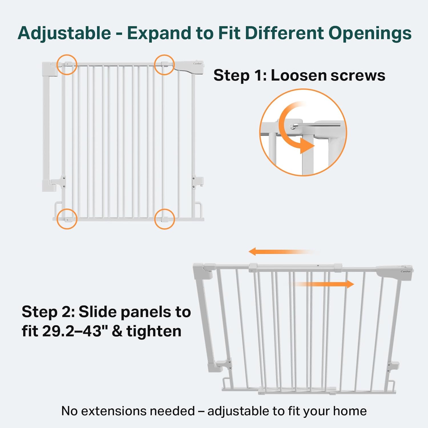 Thumbnail 3 de Cumbor 29.2–43" Baby Gate for Stairs