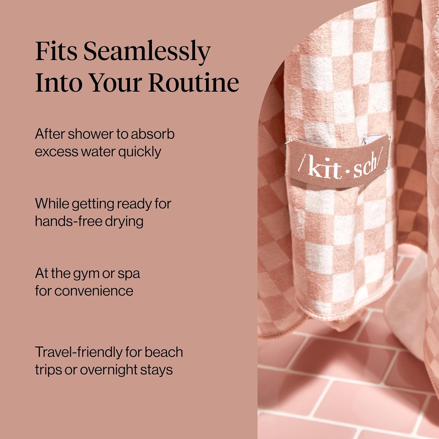 Detalle 2 de Kitsch XL microfiber hair towel wrap