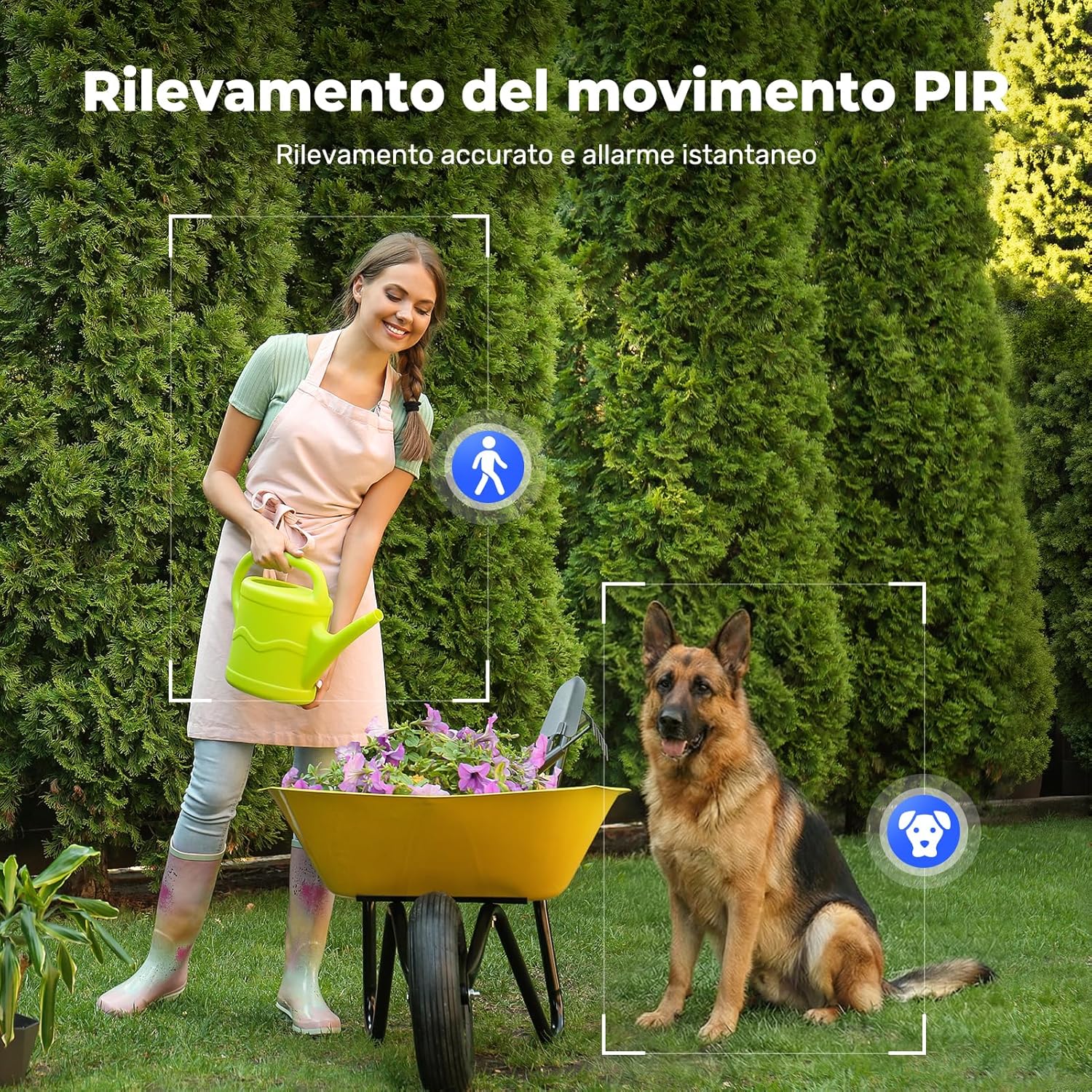 Thumbnail 1 de Codnida 4G Telecamera Esterno con Pannello Solare – 2K, PTZ 355°, Audio Bidirezionale e Visione Notturna a Colori