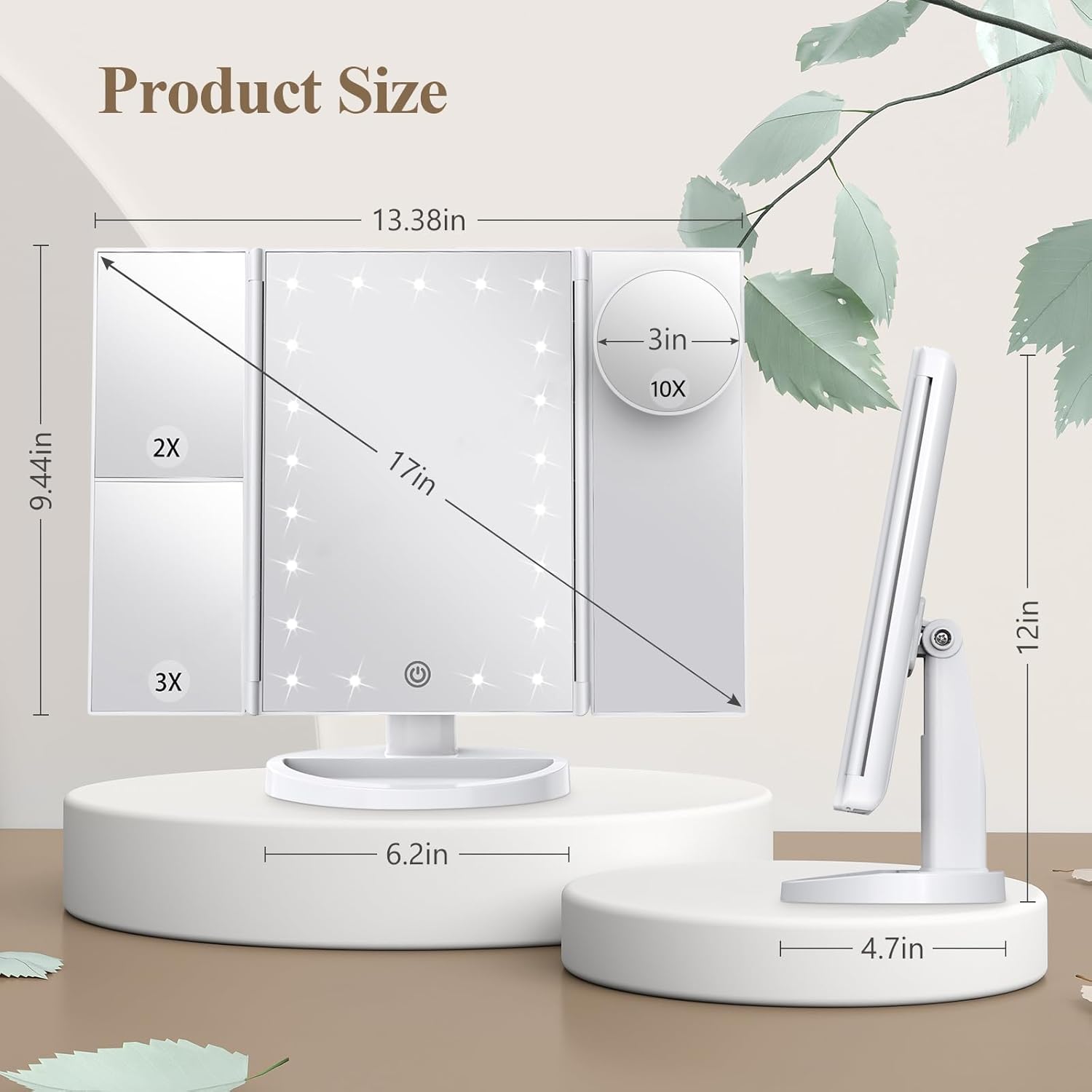 Thumbnail 5 de HUONUL Makeup Mirror 10X Magnification ๐