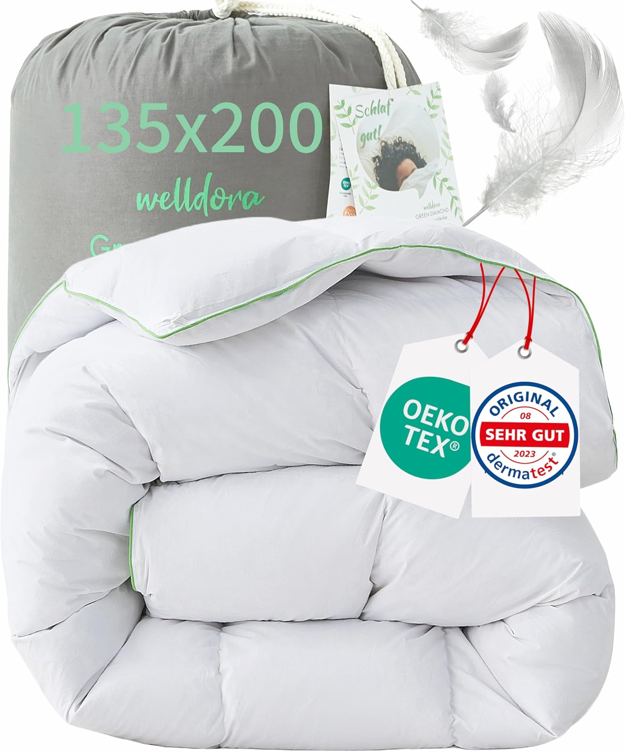 Detalle de Welldora Komfort Bettdecke 135x200 Daunendecke