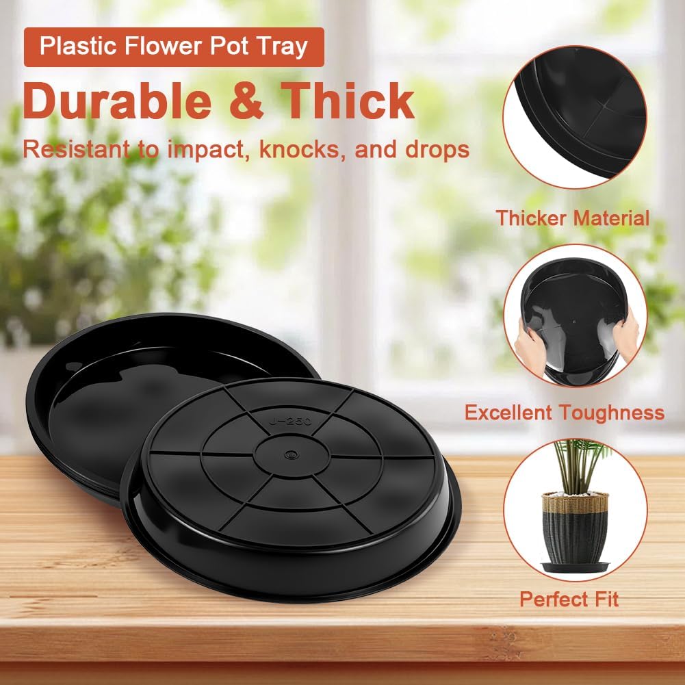 Thumbnail 2 de vsshe 5 Pack Plant Saucers, 20cm Round Drip Trays for Indoor & Outdoor Plants