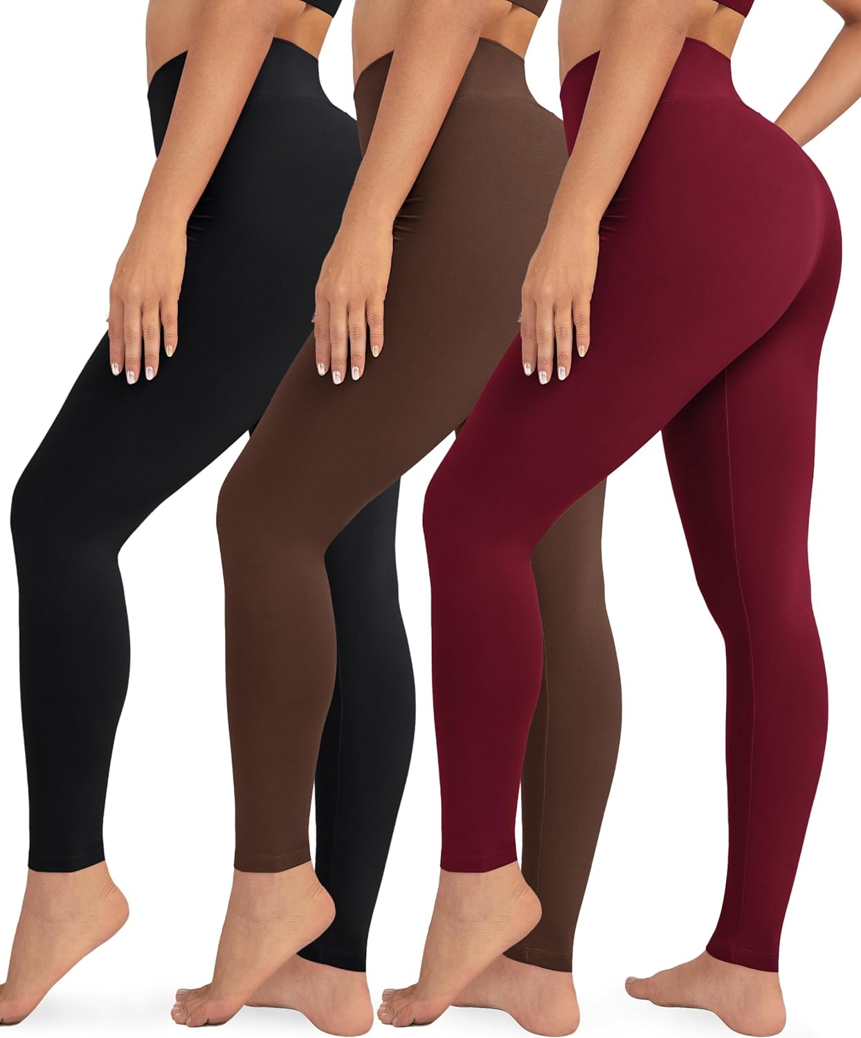 Detalle de VALANDY Creamlush 3-pack high waisted tummy control leggings for women (S–5XL)