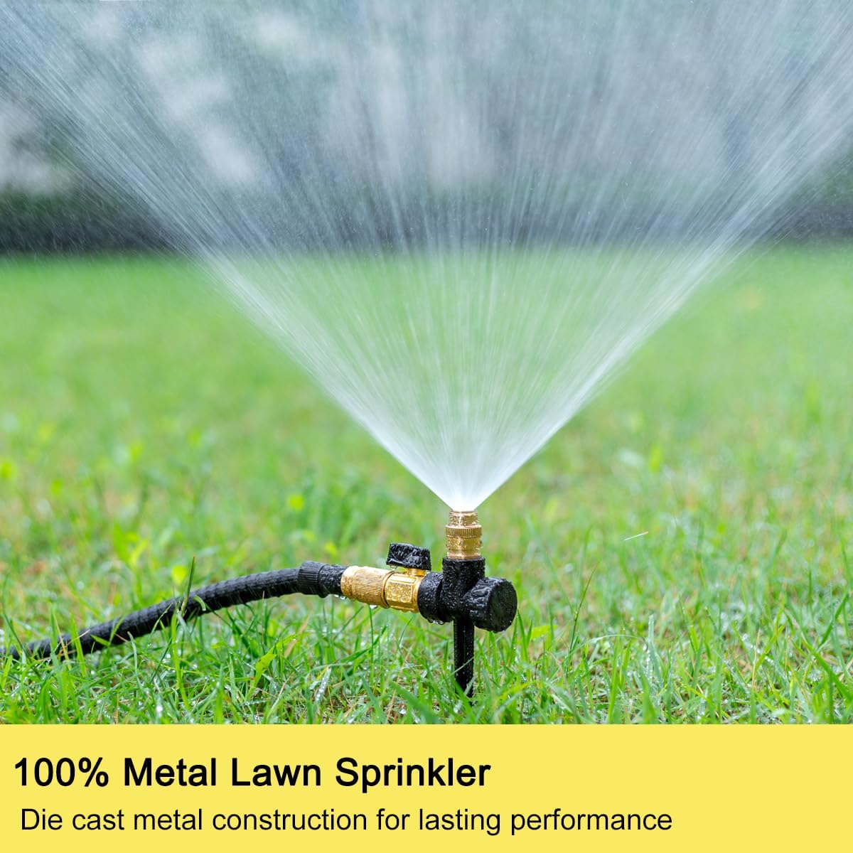 Thumbnail 1 de FANHAO Metal Lawn Sprinkler for Yard (2 Pack) with Spike Base and Adjustable Brass Nozzle