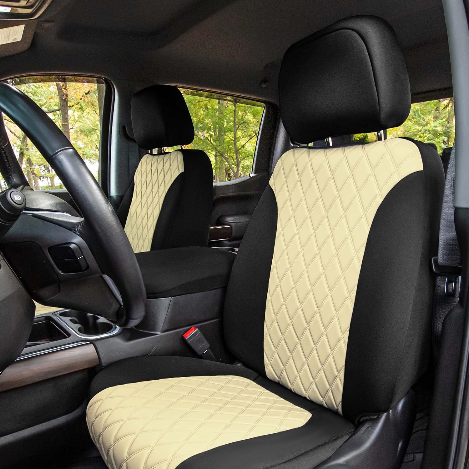 Detalle 2 de FH Group Custom Fit Seat Covers for 2019 GMC Sierra 1500 Beige