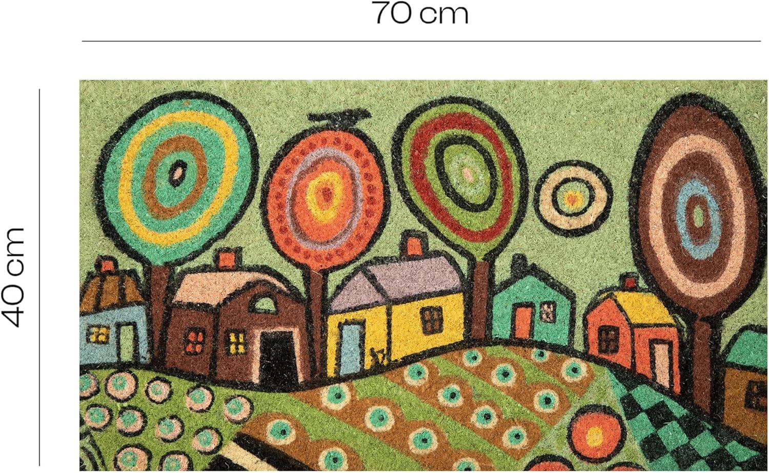 Thumbnail 2 de Baroni Home Zerbino da esterno in cocco con base antiscivolo PVC, dipinto a mano 70x40x2 cm (Paesaggio 2)