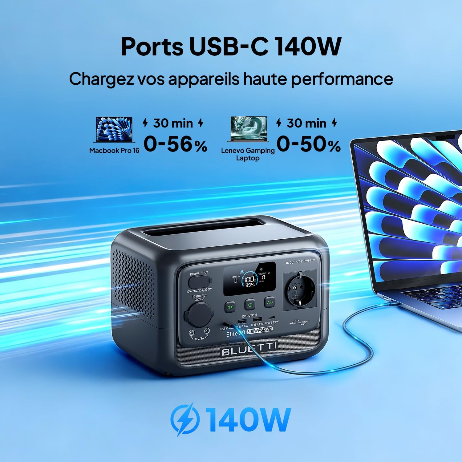 Thumbnail 6 de BLUETTI Elite 30 V2 : générateur électrique portable 288 Wh, 600 W CA et recharge rapide