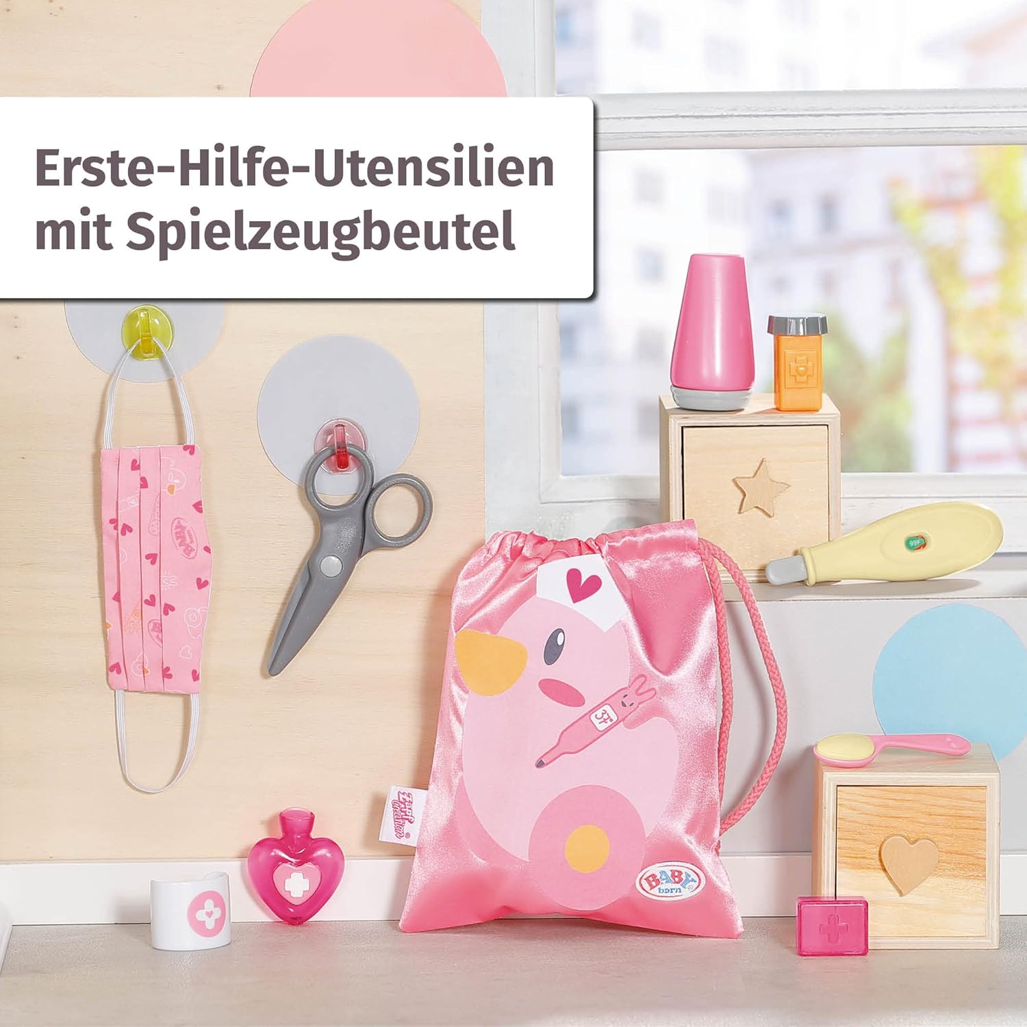 Detalle 2 de BABY born Erste-Hilfe-Set für Puppen (36–43 cm) – 9 Sanitätsartikel im Beutel