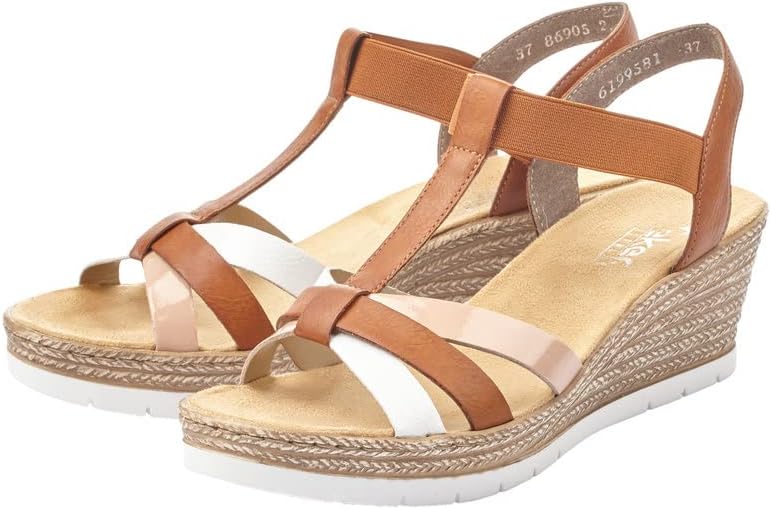 Detalle de Rieker Damen 61995 Sandalen – komfortable Ankleide für Alltag und Freizeit
