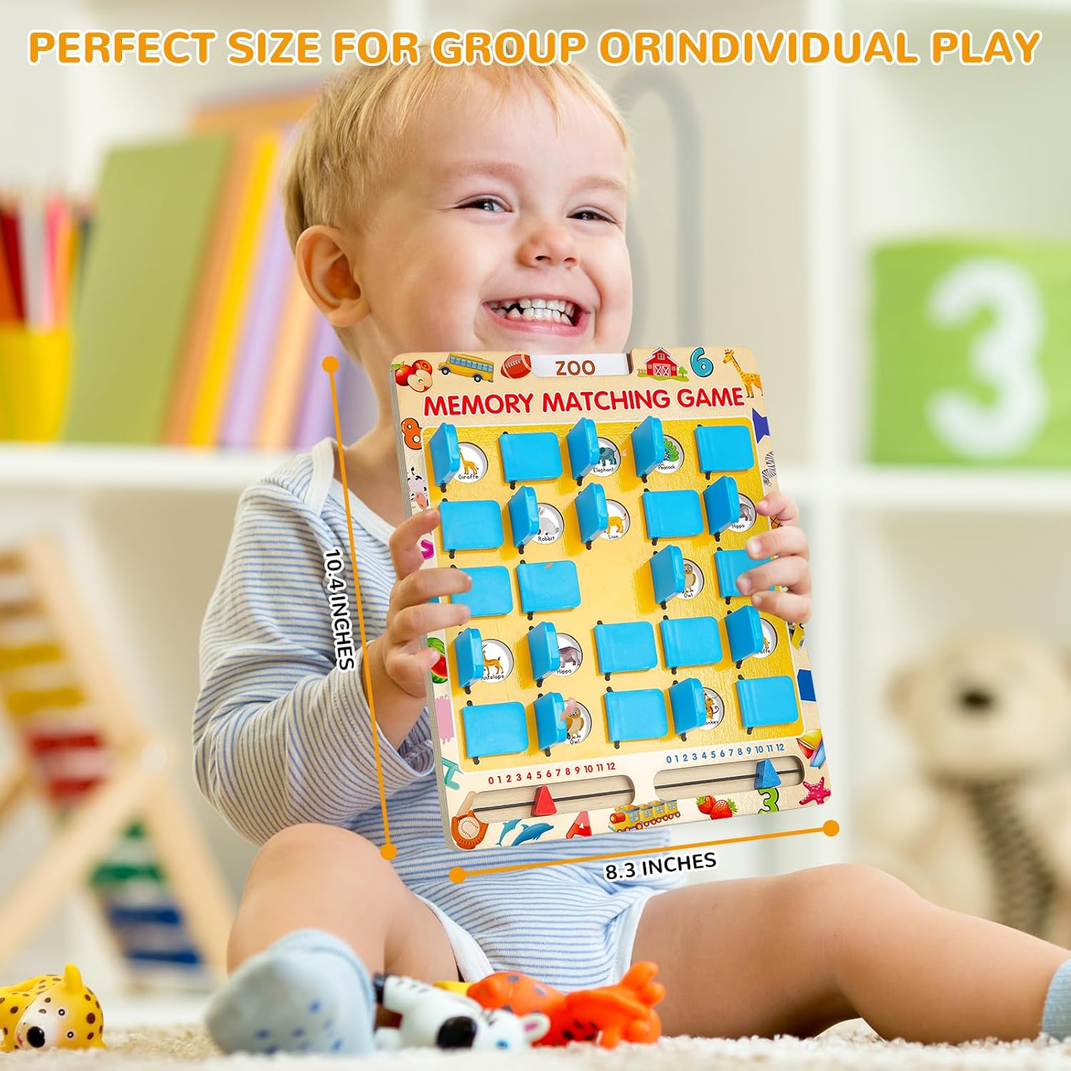 Thumbnail 2 de Matching Memory Game for Kids: Wooden Travel Memory Board (Ages 3–8)