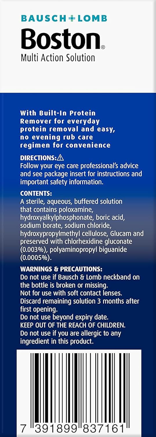 Thumbnail 1 de Boston Simplus Multi-Action Solution (120ml) for RGP lenses – clean, disinfect & condition with lens case