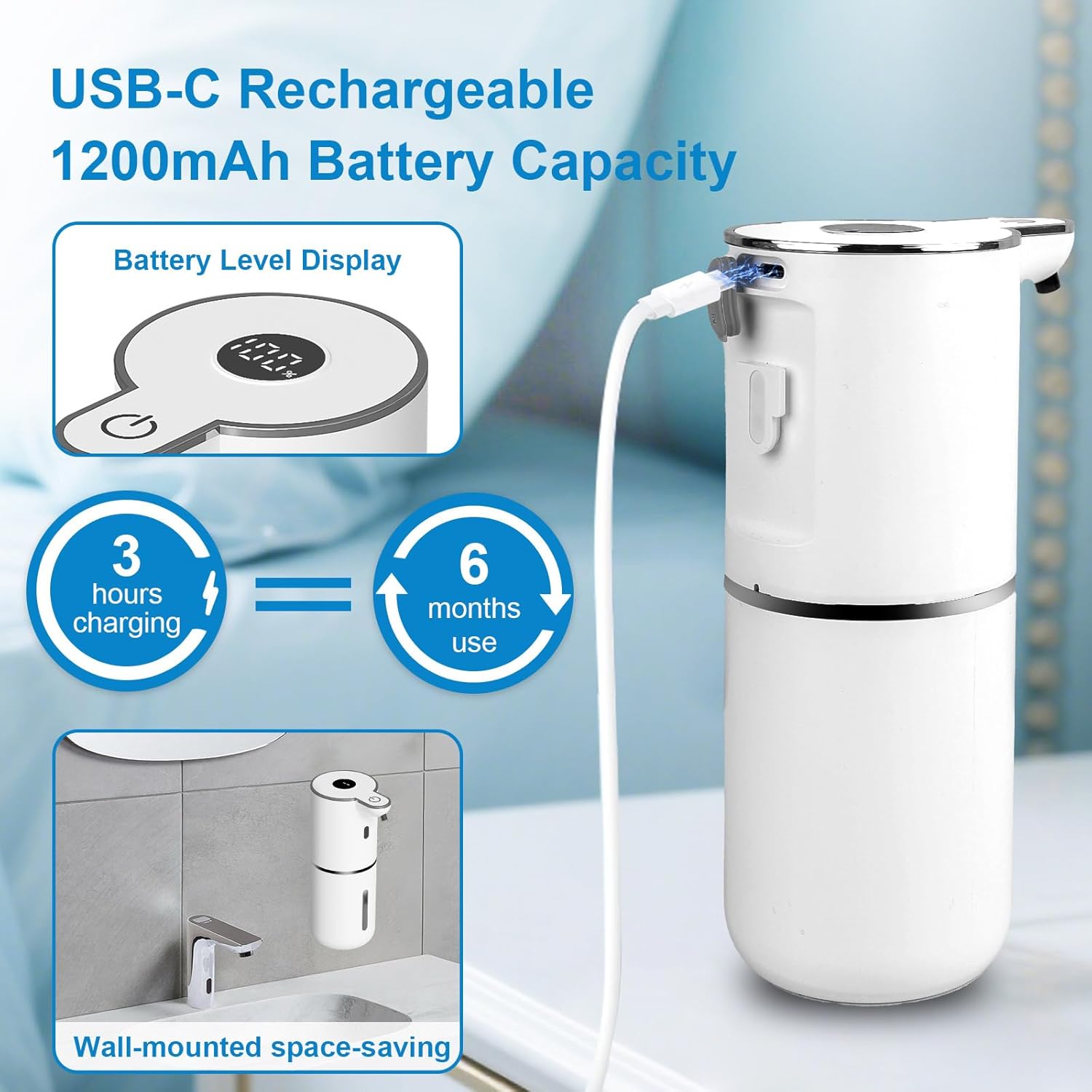 Detalle 2 de OHIFAST Automatic Soap Dispenser 380 mL