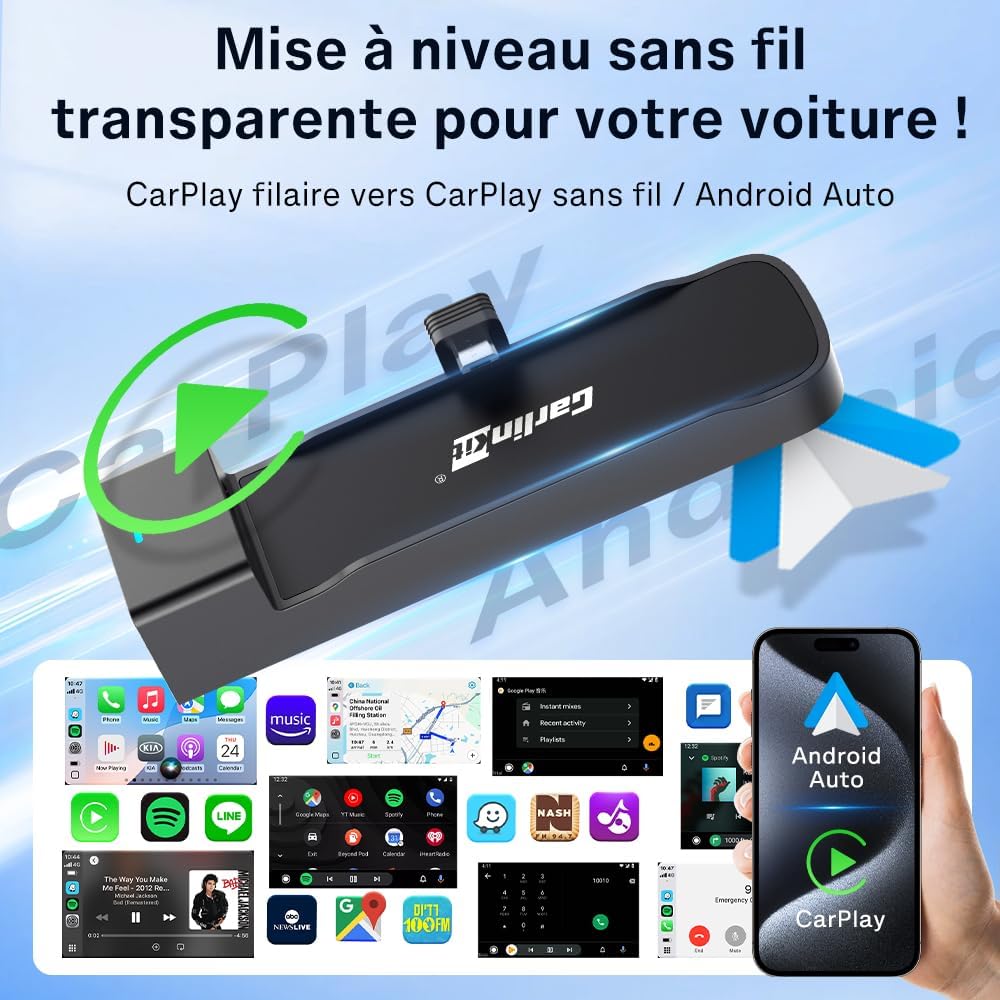 Detalle de Carlinkit FireDrive Link Pro HDMI Car TV: convertisseur 3 en 1 pour Fire TV Stick, CarPlay et Android Auto
