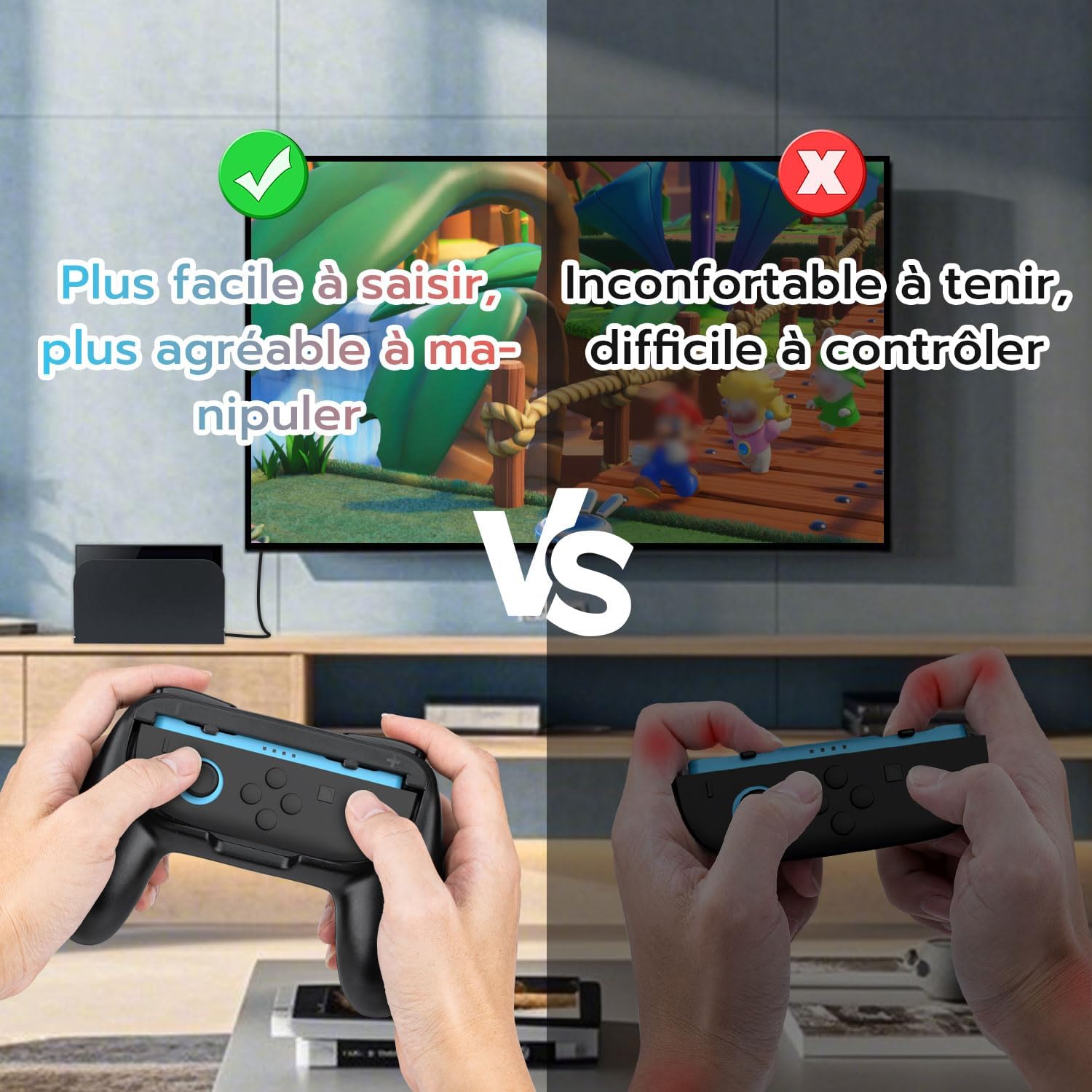 Detalle 2 de Pack 2 poignées Joy-Con pour Nintendo Switch 2 Mcbazel avec fonction de charge