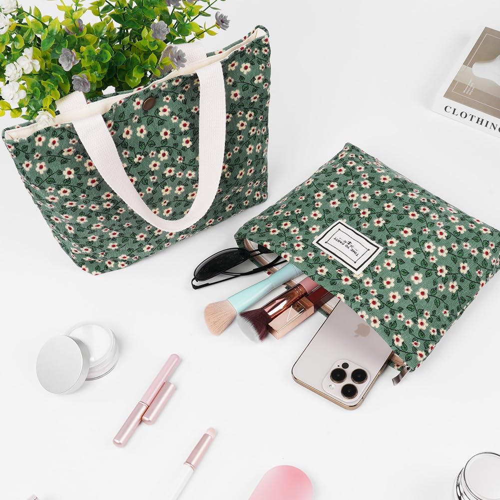 Thumbnail 5 de Aucuu Floral Canvas Cosmetic Bags 2 Pcs