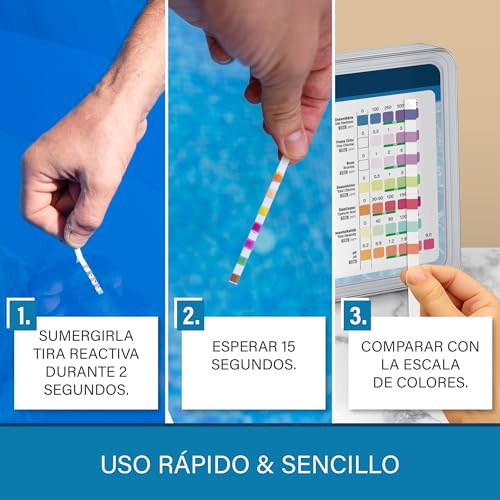Thumbnail 2 de Tiras de prueba para piscina Veddelholzer 7 en 1 (150 unidades) – análisis rápido de pH, cloro, bromo y más