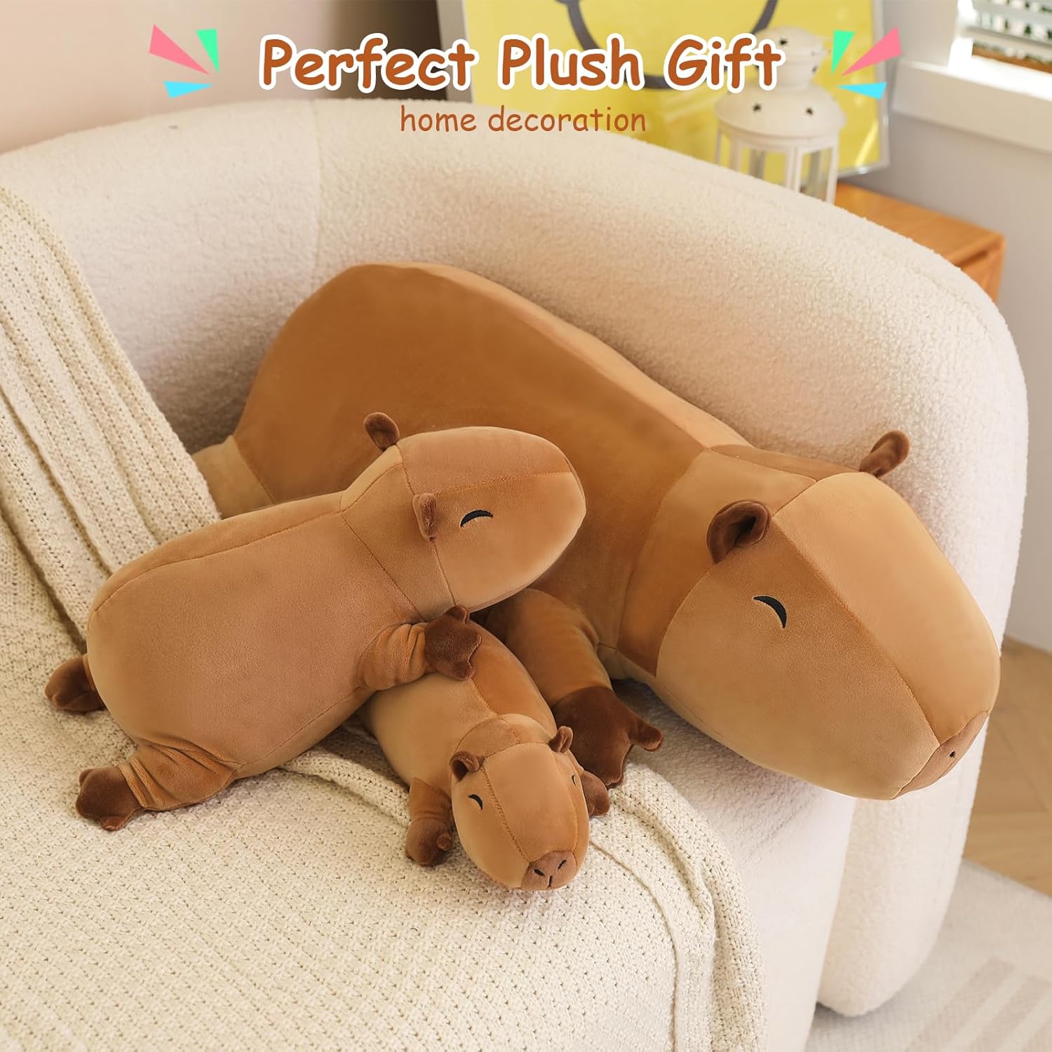 Thumbnail 5 de SQEQE Weighted Capybara Plush (9.8 inch, 0.8 lbs) — weighted stuffed animal pillow toy