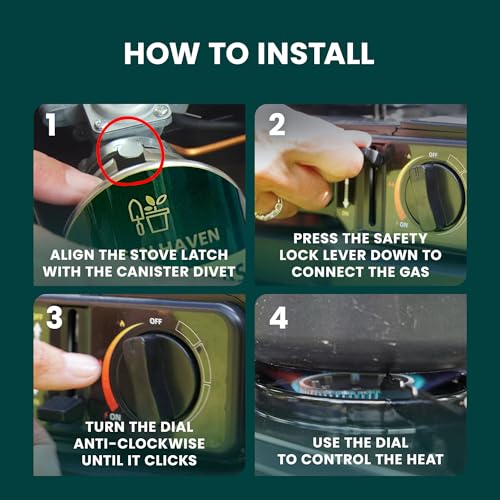 Thumbnail 6 de GREEN HAVEN Black Portable Camping Stove with Carry Case – 2100 W, EN417, Piezo Ignition