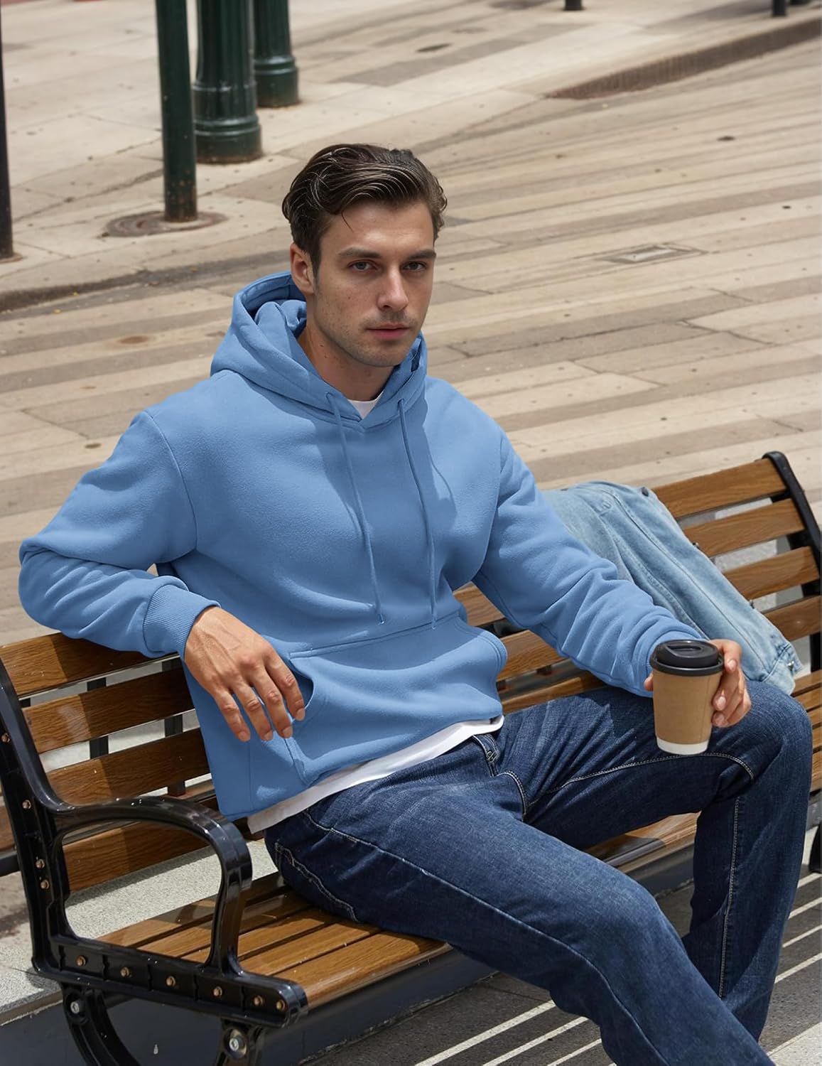 Detalle de COOFANDY Felpa uomo con cappuccio in cotone