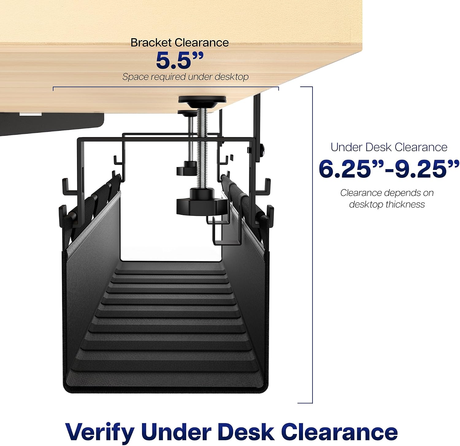 Thumbnail 5 de VIVO Fabric Cable Management Tray, 47 in