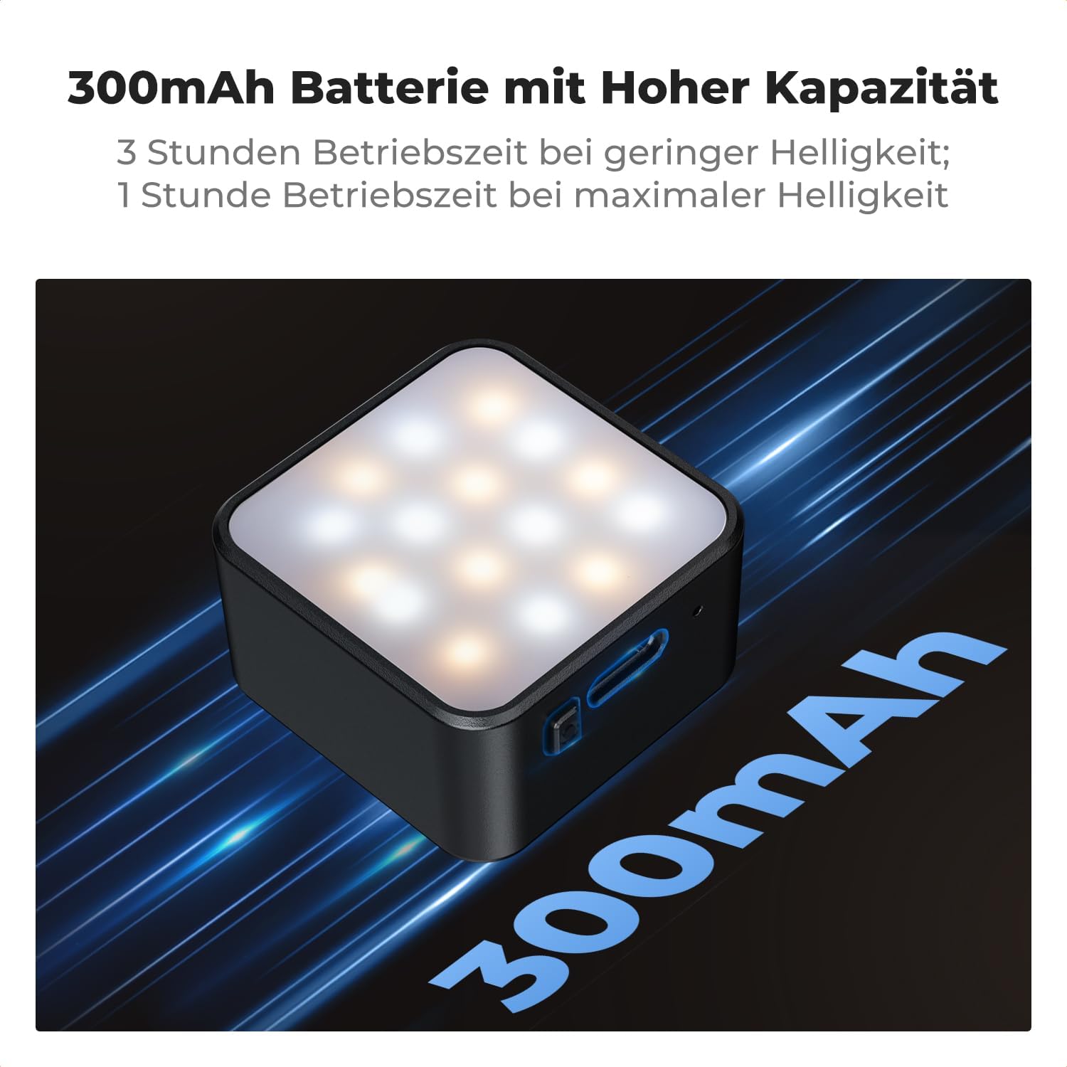 Thumbnail 4 de K&F CONCEPT Magnetisches Mini Video Licht für DJI Osmo Pocket 3 – mit 3 Farbtemperaturen und 2 Helligkeitsstufen
