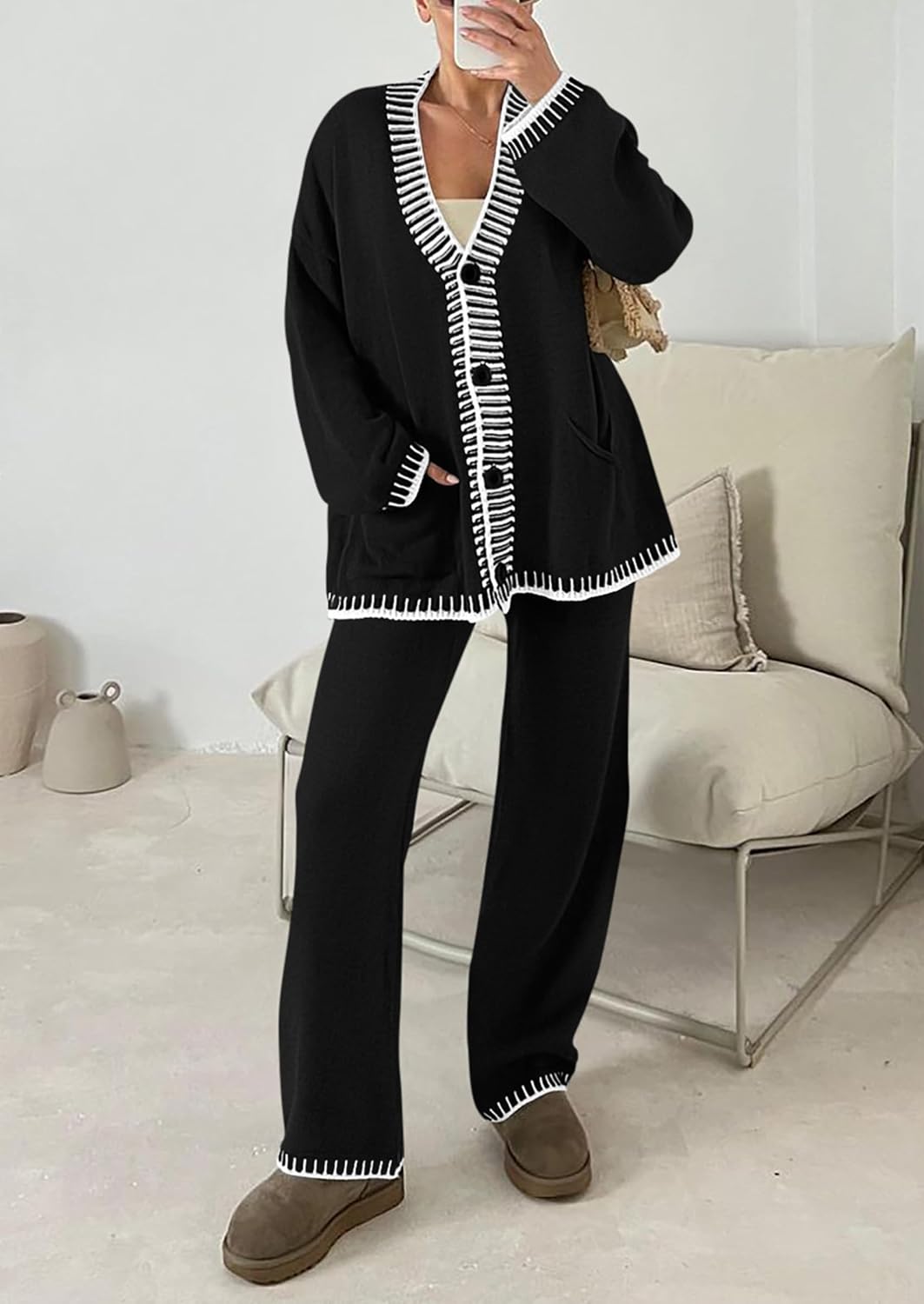 Detalle 2 de PRETTYGARDEN 2-Piece Lounge Set for Women