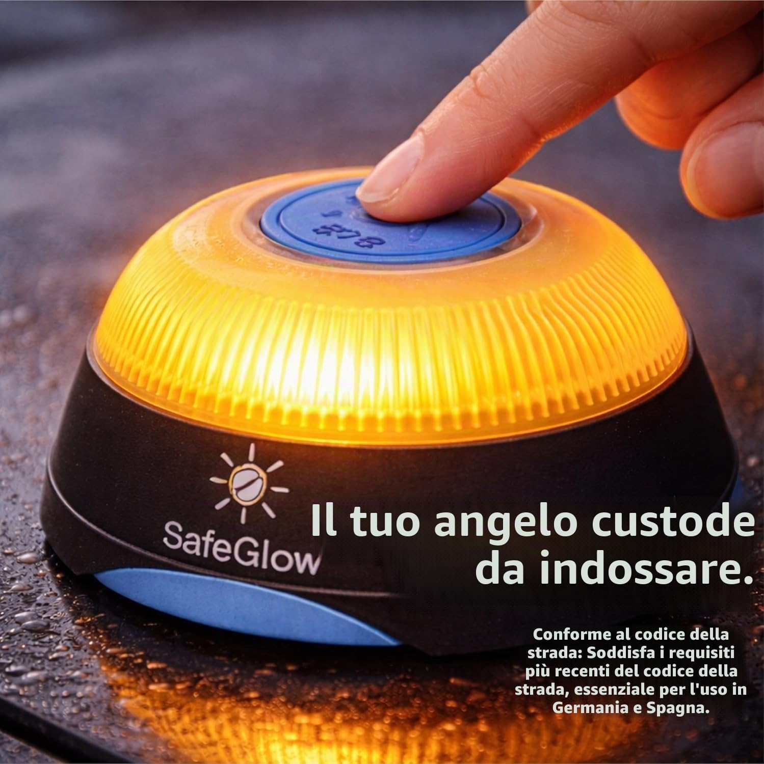 Detalle de Safeglow Luce di emergenza V16 DGT (V16 Light con SIM) – triangolo di emergenza LED 360° per auto e moto