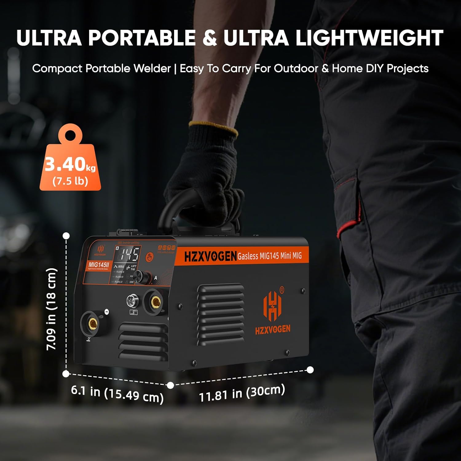 Detalle de H HZXVOGEN MIG145II 145A — Poste à souder 3 en 1 MIG/ARC/Lift TIG sans gaz, 230V