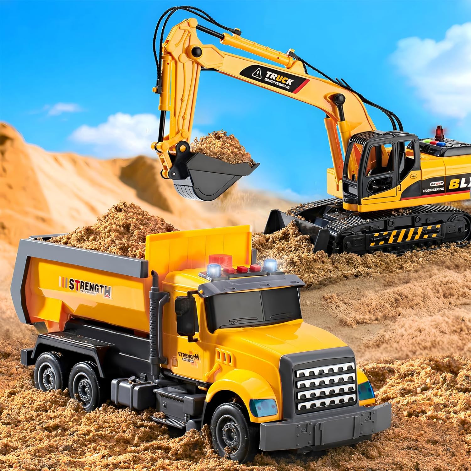 Thumbnail 1 de LerBao 2-Pack Construction Trucks 14 in 🚜