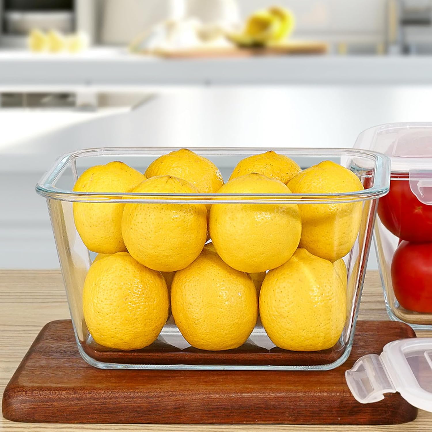 Detalle 1 de Hontent 85 oz Large Glass Food Storage Containers, 2-Pack, Airtight