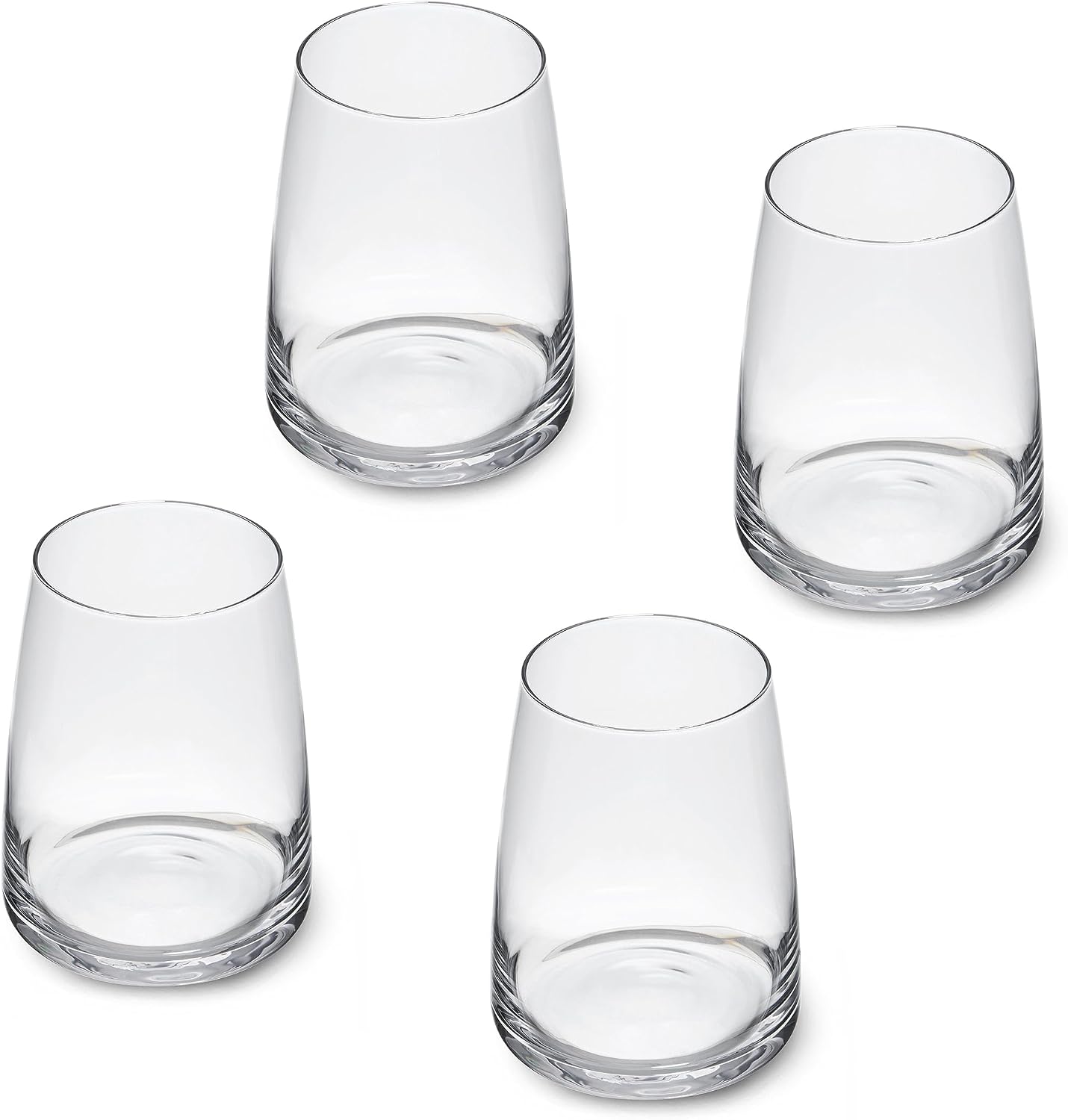 Detalle de Mikasa Palermo Stemless Wine Glasses, Set of 4, 350ml Lead-Free Crystal