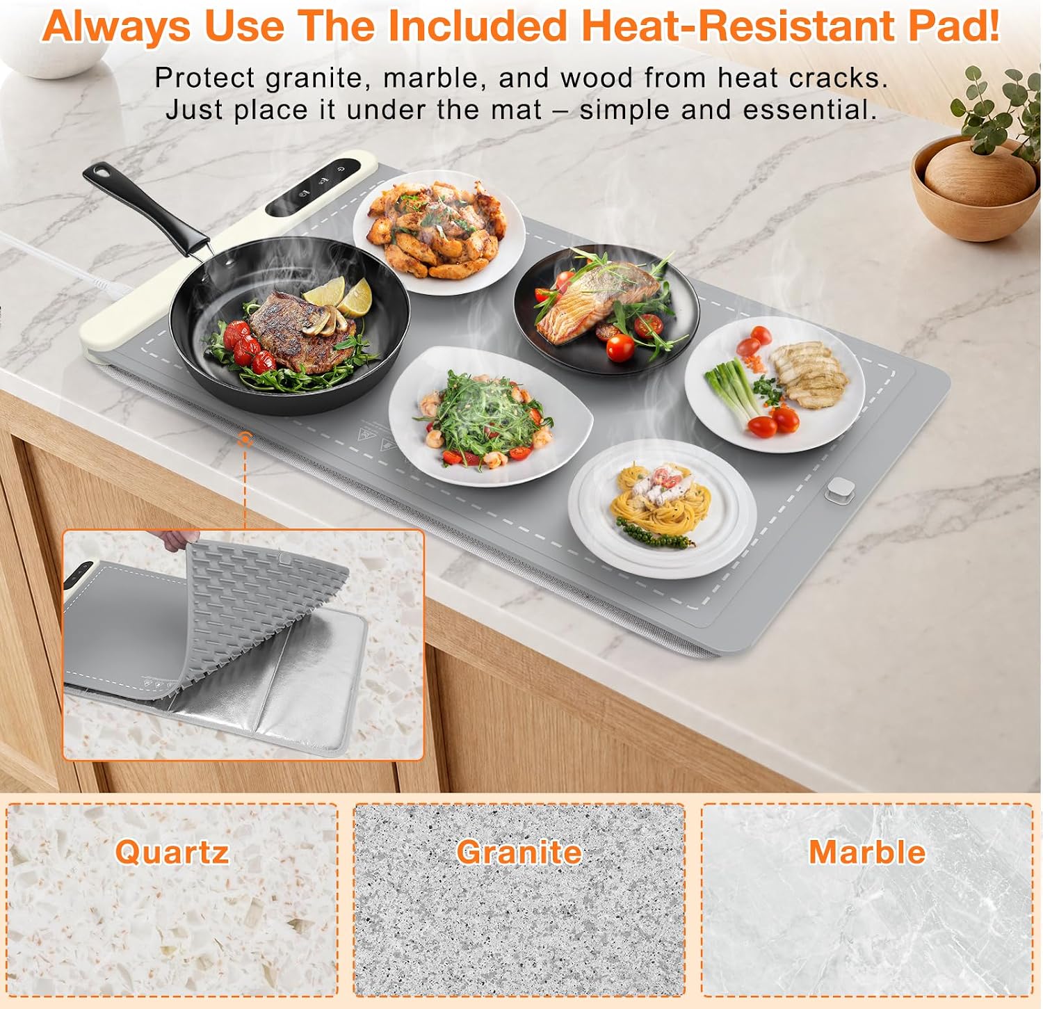 Detalle 2 de FYY Food Warming Mat 24 x 15-Inch