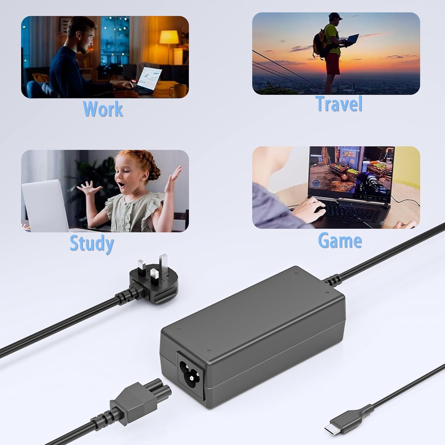 Thumbnail 6 de YOBVTBF 45W USB-C Charger for Laptops (HP, Dell, Acer, Samsung, Asus, Chromebook) – A Practical USB‑C Power Solution