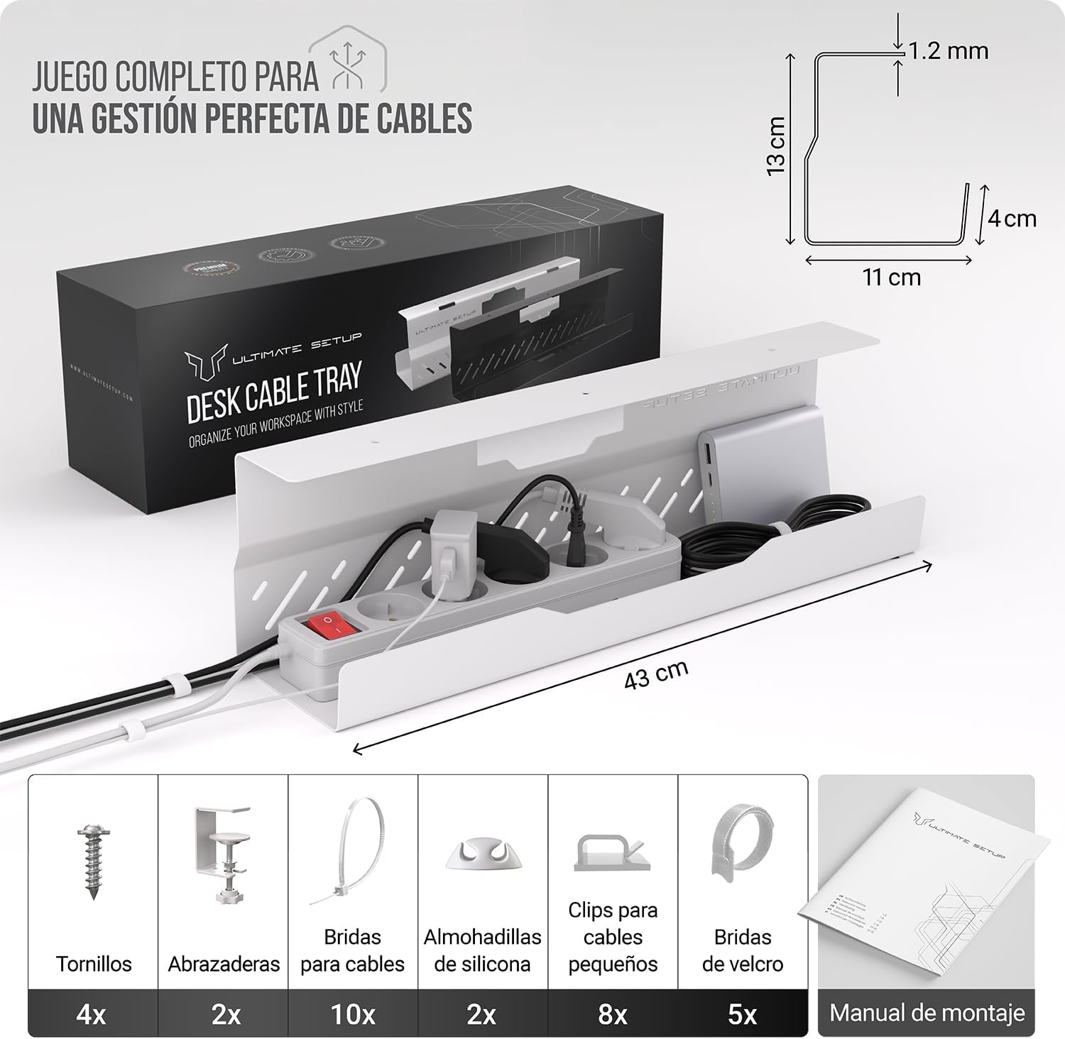 Thumbnail 6 de Premium Organizador Cables Escritorio 8 kg
