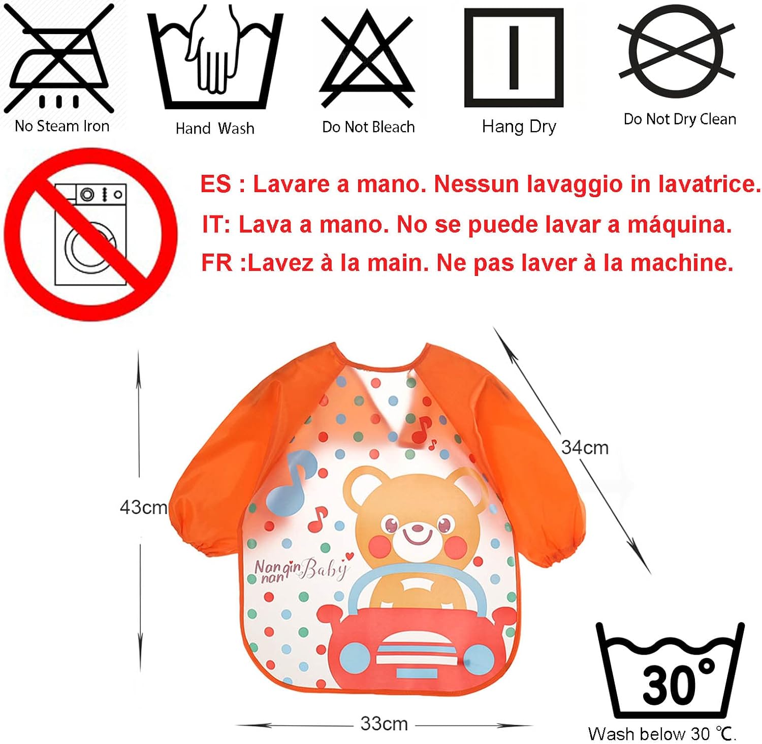 Thumbnail 3 de Set Baby-Lätzchen mit Ärmeln (wasserdicht, lang) – 5-teilig für Babys & Kleinkinder