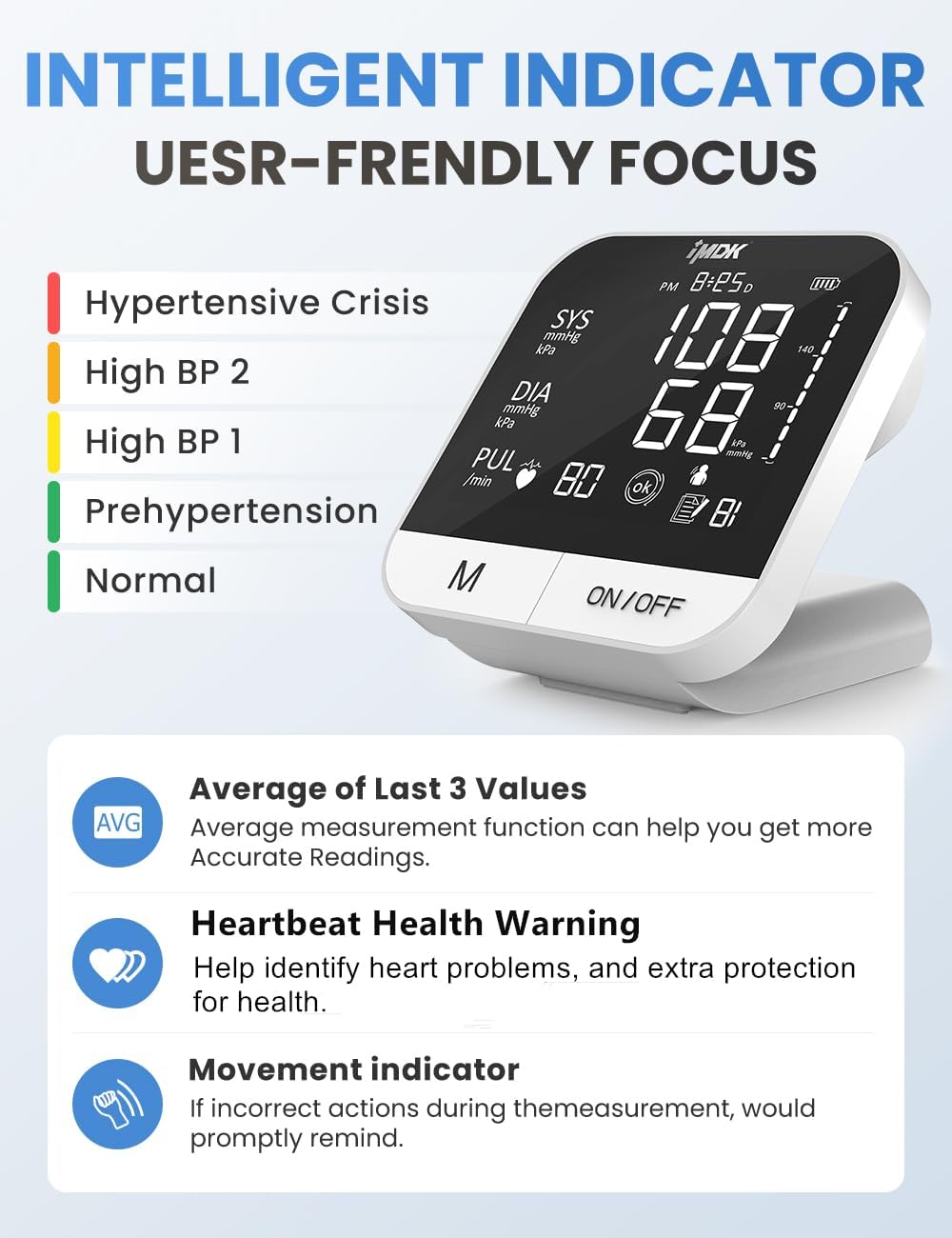 Detalle de FoviFlxy Blood Pressure Monitor for Arms with ±3 mmHg Accuracy and App Tracking