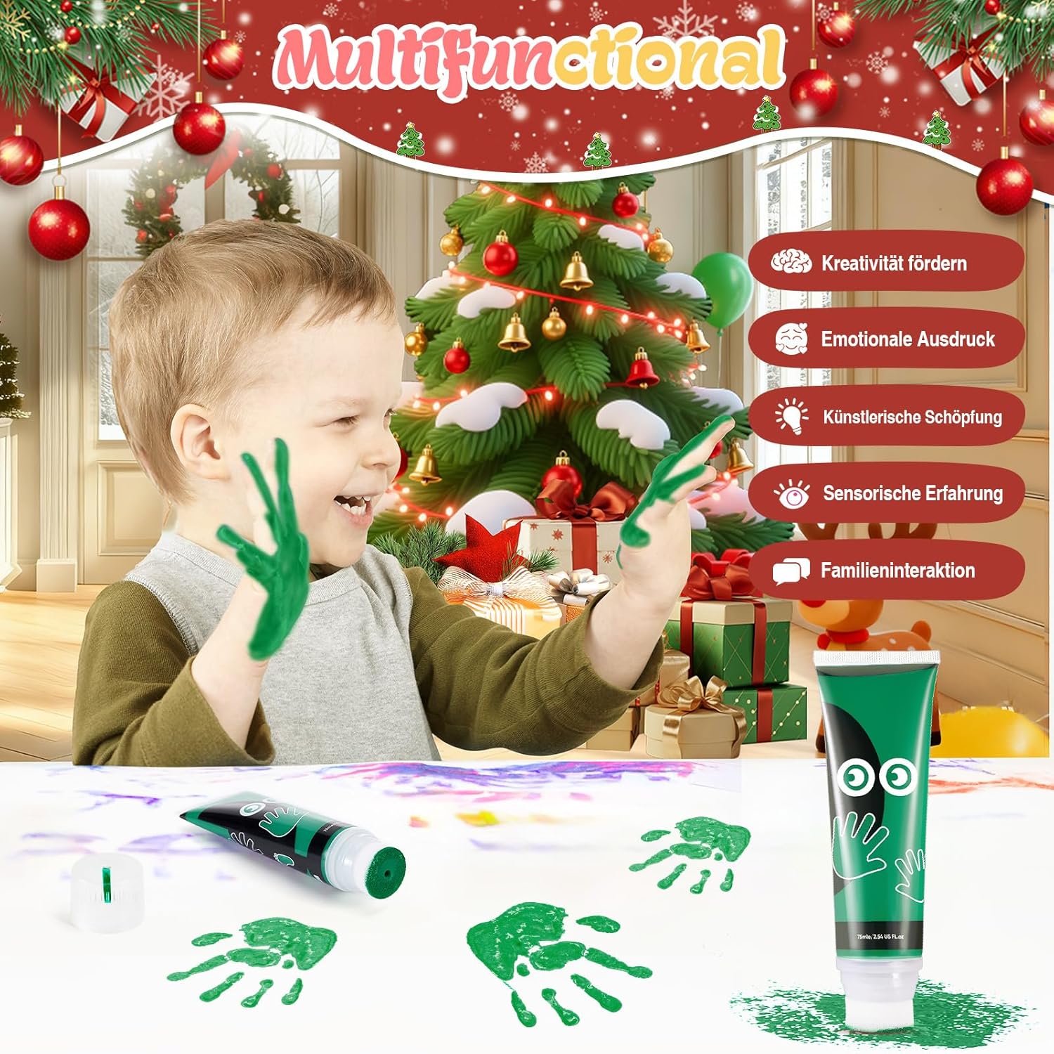 Thumbnail 2 de Taricor 75ml Baby FußAbdruck Farbe – Ungiftige Stempelset mit Schaum-Aufsatz für Babys