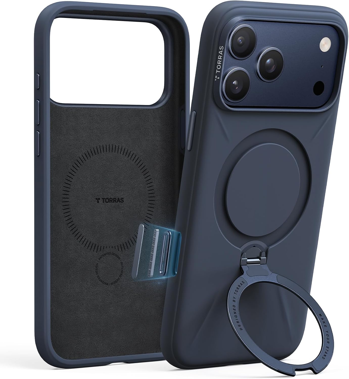 Detalle de TORRAS Q3 Silicone iPhone 17 Pro Max Case with Stand