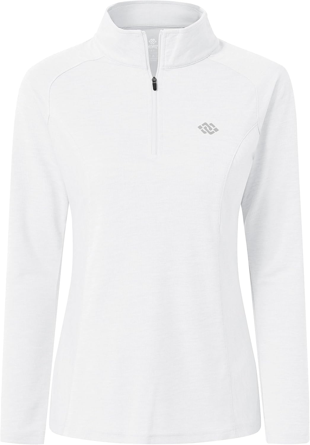 Detalle de AjezMax Femme T-shirt manches longues de sport avec zip 1/4 — polyester respirant pour course, yoga et entraînement