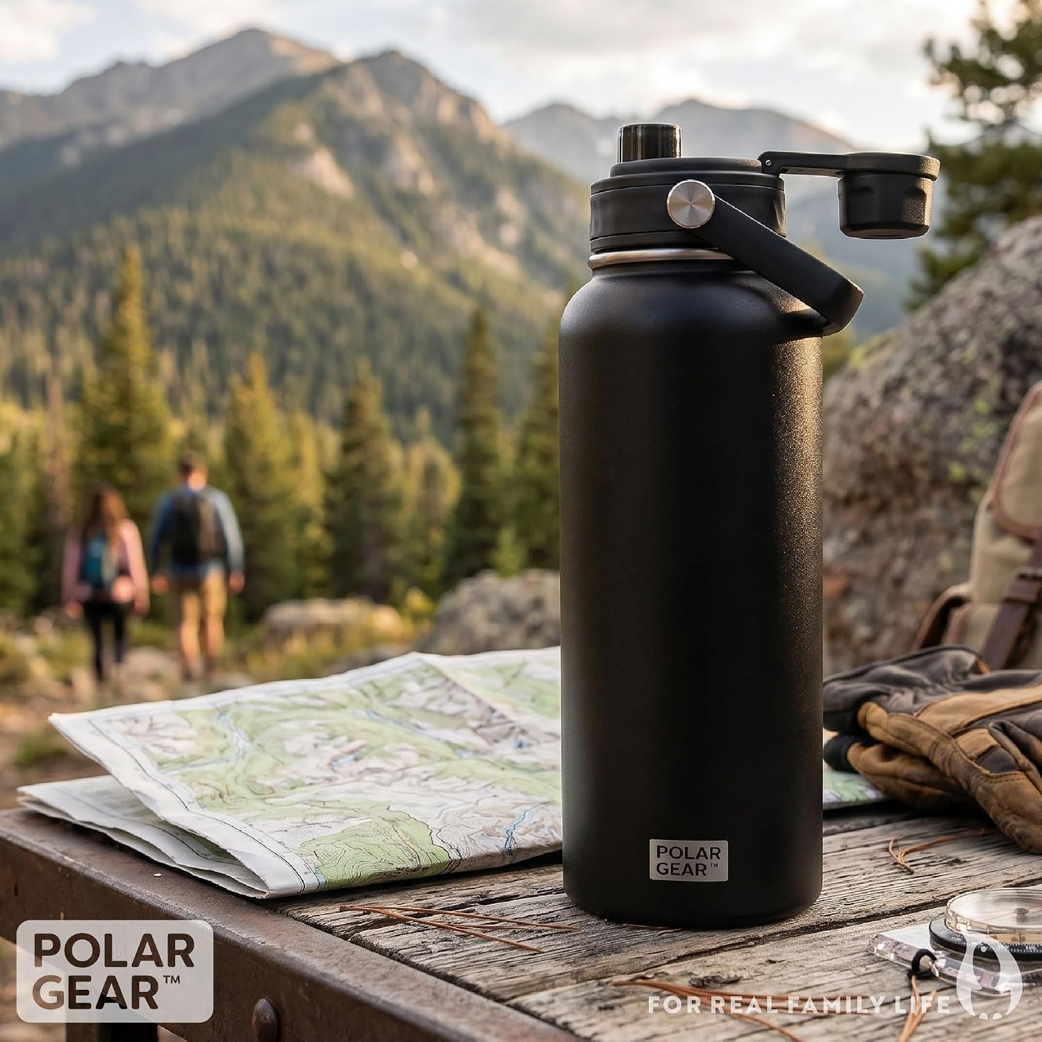 Thumbnail 2 de Polar Gear Hydra Venture 1L Stainless Steel Water Bottle (Black)