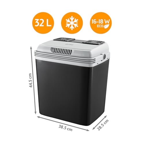 Thumbnail 1 de TZS First Austria Thermoelektrische Kühlbox 32L – 18°C Kühlleistung, 230V/12V/USB-C PD 3.0 – Mobile Minibar für Auto & Camping, Schwarz/Grau