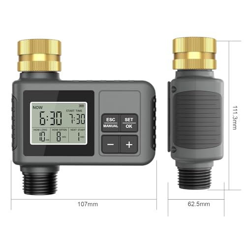 Detalle de RIOGOO Timer per rubinetto da giardino esterno: controllo intelligente dell’irrigazione con ritardo pioggia