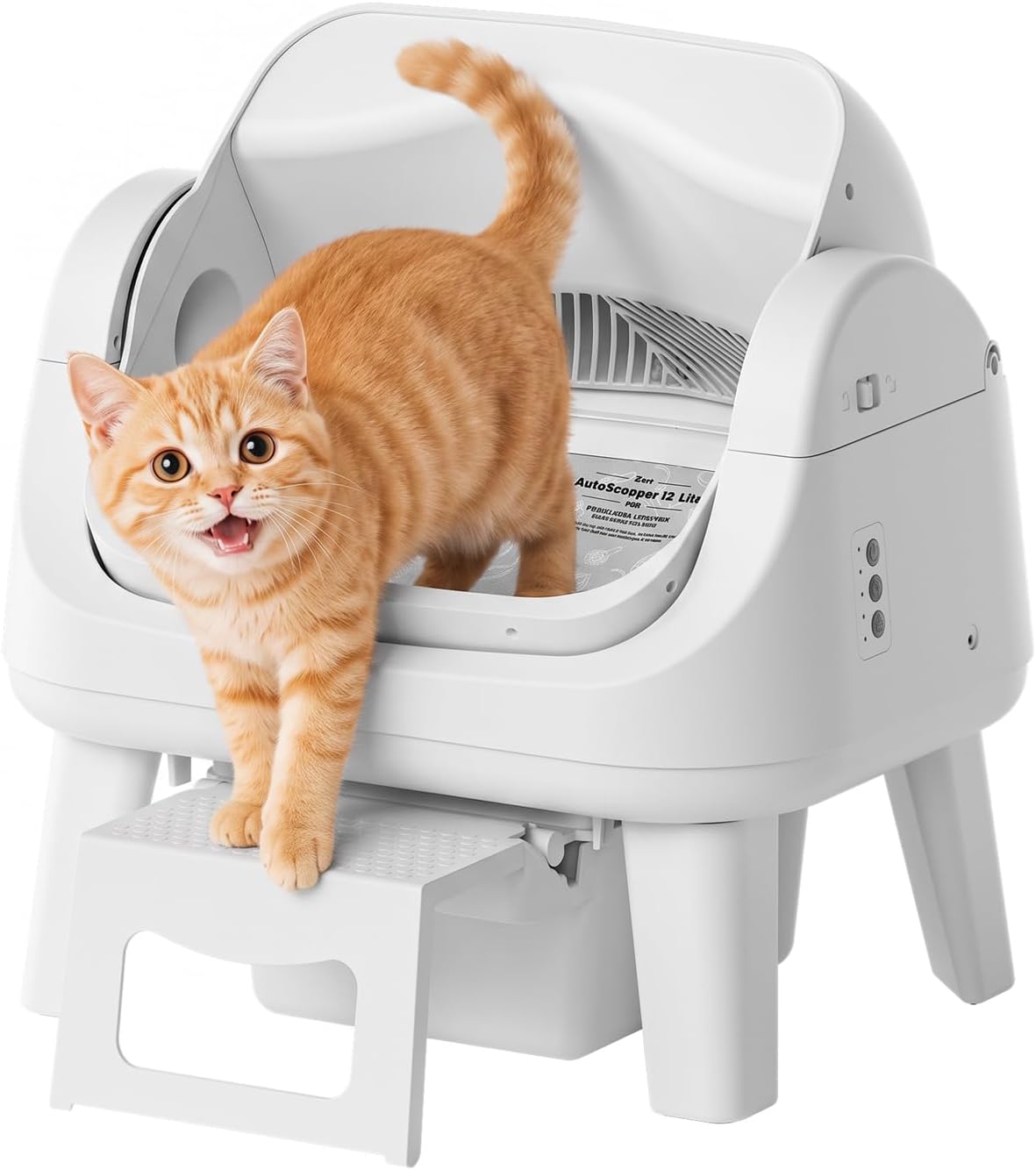 Detalle de Automatic Cat Litter Box with 8L Waste Bin