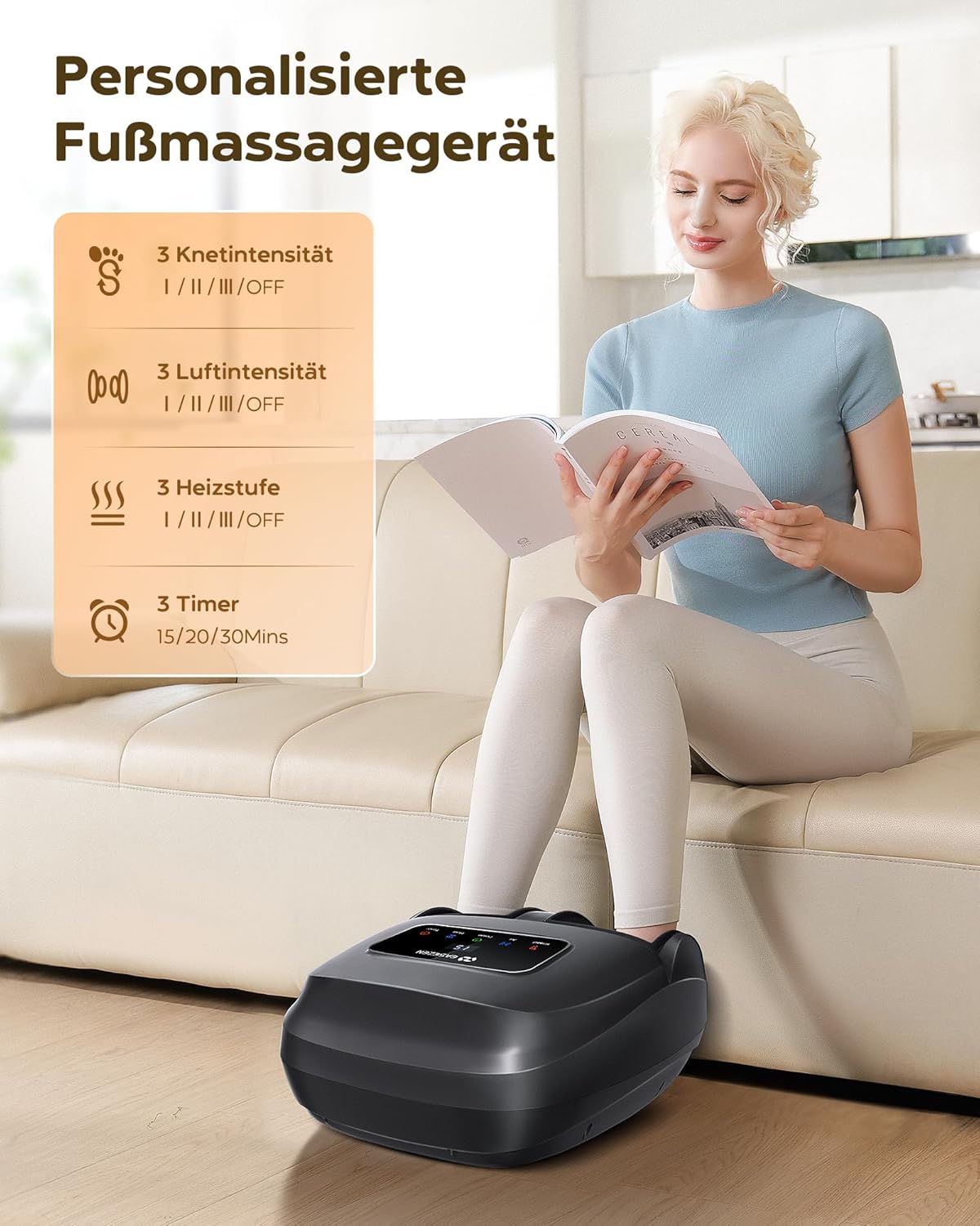 Thumbnail 1 de EaseZen Shiatsu Fußmassagegerät (2026 Upgrade) mit Fernbedienung & LCD-Display – bis Schuhgröße 48